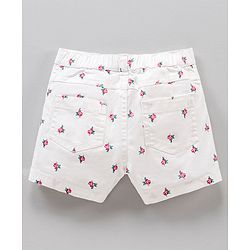 Babyhug Singlet Top & Shorts Floral Print - Pink White