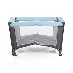 Babyhug Amaze Playpen cum Travel Cot with Mattress & Mosquito Net - Navy Blue| Easy Assembly| Compact Fold| Mesh Sides| Zipper Opening for Fun-play| Storage cum Carry Bag| Wheels with Lock