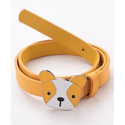 Babyhug Belt With Buckle Closure Dog Shaped Free Size - Yellow