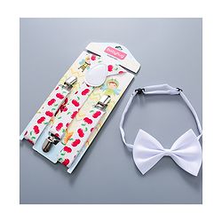 Babyhug Bow and Suspender Set - Multicolor