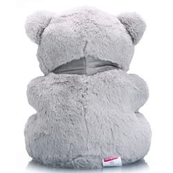 Babyhug Plush Teddy Bear Soft Toy with Muffler for Kids|Huggable Stuffed Bear|Enhances Imagination & Emotional Growth|Perfect for Snuggles, Playtime & Gifting|BIS Certified|Height-40 cm|Grey
