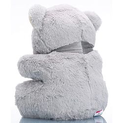 Babyhug Plush Teddy Bear Soft Toy with Muffler for Kids|Huggable Stuffed Bear|Enhances Imagination & Emotional Growth|Perfect for Snuggles, Playtime & Gifting|BIS Certified|Height-40 cm|Grey