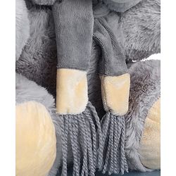 Babyhug Plush Teddy Bear Soft Toy with Muffler for Kids|Huggable Stuffed Bear|Enhances Imagination & Emotional Growth|Perfect for Snuggles, Playtime & Gifting|BIS Certified|Height-40 cm|Grey