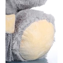 Babyhug Plush Teddy Bear Soft Toy with Muffler for Kids|Huggable Stuffed Bear|Enhances Imagination & Emotional Growth|Perfect for Snuggles, Playtime & Gifting|BIS Certified|Height-40 cm|Grey