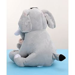 Babyhug Elephant with attached Monkey Soft Toy for Kids|Huggable Plush Animal Duo for Snuggles,Imaginative Play & Emotional Development|Cuddly Toy ideal for gifting|2+ Years|BIS|Height-30 cm