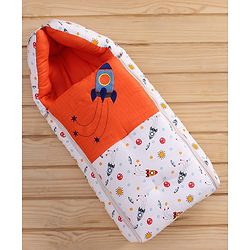 Babyhug Premium Muslin Sleeping Bag Rocket Print - Multicolor
