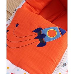 Babyhug Premium Muslin Sleeping Bag Rocket Print - Multicolor