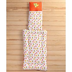 Babyhug Premium Muslin Sleeping Bag Racoon Print - Orange