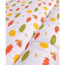 Babyhug Premium Muslin Sleeping Bag Racoon Print - Orange