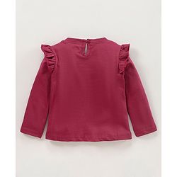 Babyhug Full Sleeves Tee Minnie Mouse Print - Maroon