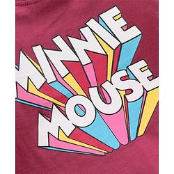 Babyhug Full Sleeves Tee Minnie Mouse Print - Maroon