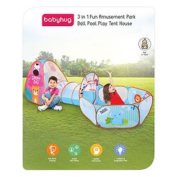 Babyhug Fun Amusement Park 3 in 1 Pool Play Tent House - Blue