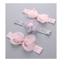 Babyhug Free Size Headband Set of 3 - Multioclour