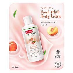 Babyhug Advanced Sensitive Peach Milk Body Lotion Extra Nourishing Formula For Sensitive Baby Skin - 50 ml
