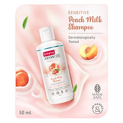 Babyhug Advanced Sensitive Peach Milk Shampoo No Tear Formula Suitable For Newborn Baby - 50 ml