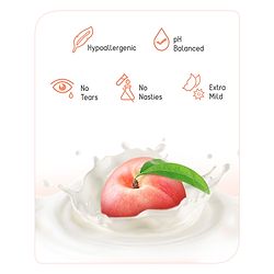 Babyhug Advanced Sensitive Peach Milk Head to Toe Wash Extra Gentle No Tear Formula For Sensitive Baby 2 In 1 Shampoo & Body Wash - 50 ml