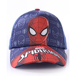 Babyhug Baby Summer Cap Spiderman Print Multicolor - Diameter 17.5 cm - 52 Multi Color