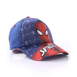 Babyhug Baby Summer Cap Spiderman Print Multicolor - Diameter 17.5 cm - 52 Multi Color