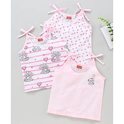 Babyhug 100 % Cotton Sleeveless Jhablas Pack of 3- Pink