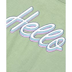 Babyhug 100% Cotton Half Sleeves Frock Hello Print - Green