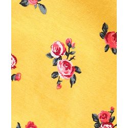 Babyhug 100%Cotton Flared Sleeves Jumpsuit With Fabric Belt  Floral Print - Yellow