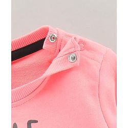 Babyhug Full Sleeves Sweatshirt Smiley Print - Light Pink
