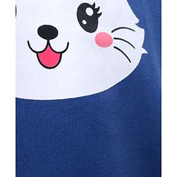 Babyhug Full Sleeves Sweatshirt Kitty Print - Navy Blue
