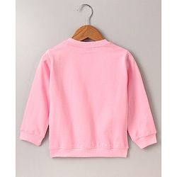 Babyhug Full Sleeves Sweatshirt Penguin Print - Light Pink