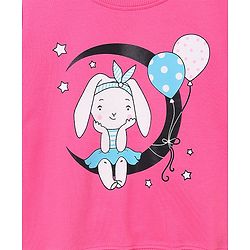 Babyhug Full Sleeves Sweatshirt Moon Print - Pink