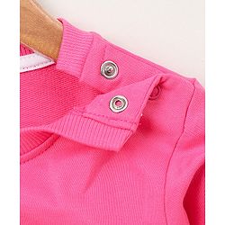 Babyhug Full Sleeves Sweatshirt Moon Print - Pink