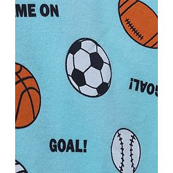 Babyhug Full Sleeves Sweatshirt with Sports Balls Print - Light Blue