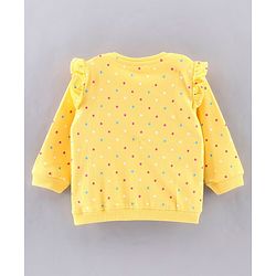 Babyhug Full Sleeves Dots Print Sweatshirt - Yellow