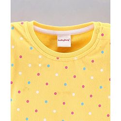 Babyhug Full Sleeves Dots Print Sweatshirt - Yellow