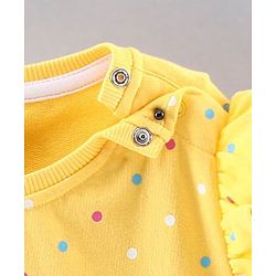Babyhug Full Sleeves Dots Print Sweatshirt - Yellow
