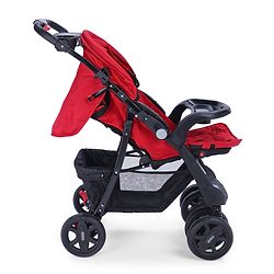 Babyhug Wander Buddy Stroller With Rear Parent Utility Box With Cup Holder - Red