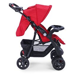Babyhug Wander Buddy Stroller With Rear Parent Utility Box With Cup Holder - Red