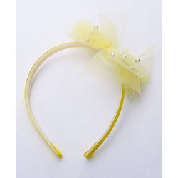 Babyhug Free Size Bow Flower Applique Hair Accessories Set of 3 - Yellow