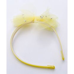 Babyhug Free Size Bow Flower Applique Hair Accessories Set of 3 - Yellow