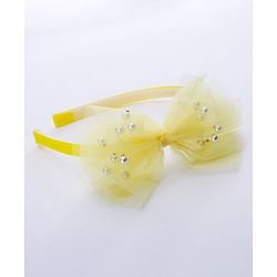 Babyhug Free Size Bow Flower Applique Hair Accessories Set of 3 - Yellow