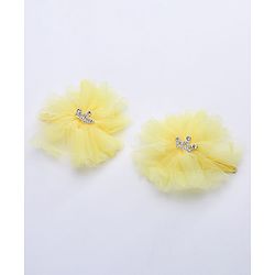 Babyhug Free Size Bow Flower Applique Hair Accessories Set of 3 - Yellow