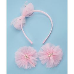 Babyhug Hair Accessories  Free Size Combo Pack Of 3 - Light Pink