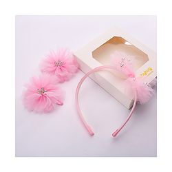 Babyhug Hair Accessories  Free Size Combo Pack Of 3 - Light Pink