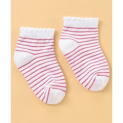 Cute Walk by Babyhug Anti Bacterial Ankle Length Socks Pack of 3 - White Grey