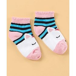 Cute Walk by Babyhug Anti Bacterial Ankle Length Socks Pack of 3 - White Grey