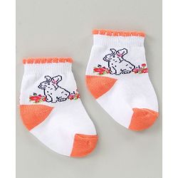 Cute Walk by Babyhug Cotton Blend Ankle Length Anti Bacterial Socks Floral Design Pack of 3 - Blue