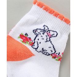 Cute Walk by Babyhug Cotton Blend Ankle Length Anti Bacterial Socks Floral Design Pack of 3 - Blue
