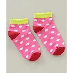 Cute Walk by Babyhug Cotton Blend Ankle Length Anti Bacterial Socks Unicorn Design Pack of 3 - Pink Blue