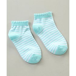 Cute Walk by Babyhug Cotton Blend Ankle Length Anti Bacterial Socks Unicorn Design Pack of 3 - Pink Blue