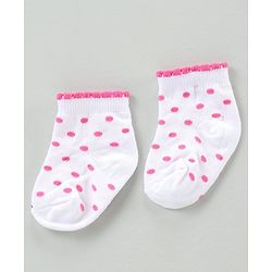 Cute Walk by Babyhug Cotton Blend Ankle Length Anti Bacterial Socks Kitty Design Pack of 3 - Pink Blue