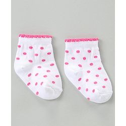 Cute Walk by Babyhug Cotton Blend Ankle Length Anti Bacterial Socks Kitty Design Pack of 3 - Pink Blue